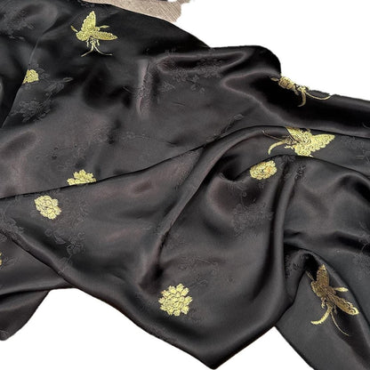 Gold Butterfly Jacquard Damask Fabric: 100% Rayon, 59" Wide