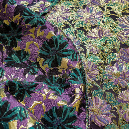 Gold Thread Jacquard Fabric: Retro Reversible Upholstery, Costume, Decor