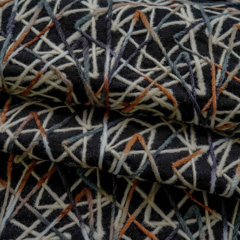 Tissu tricoté à rayures multicolores pelucheuses : revêtement de costume de cosplay, 140 cm de large