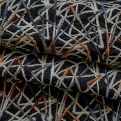 Tissu tricoté à rayures multicolores pelucheuses : revêtement de costume de cosplay, 140 cm de large