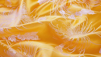Chrysanthemum Brocade Fabric: 45" Wide Satin Jacquard Damask - Costume & Decor