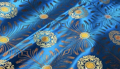 Brocart de soie à motif floral : ameublement et couture, largeur 75 cm