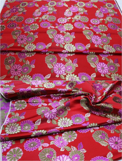 Chrysanthemum Brocade Fabric: 29.5" Wide Satin Silk Cheongsam Upholstery