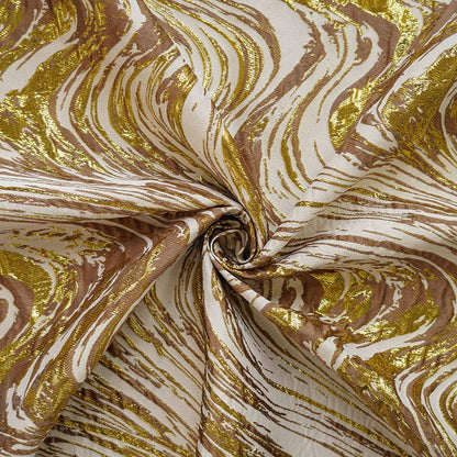 Gold Thread Jacquard Fabric: Universe Galaxy Design, 55" Wide