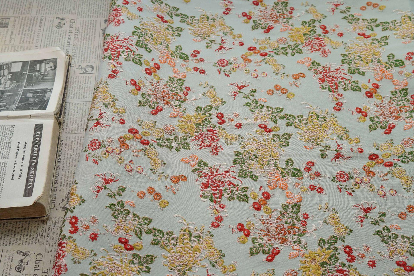 Bana Jacquard Fabric: 3D Texture, Rayon Polyester Blend, 55" Wide