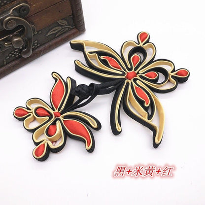 Satin Butterfly Cheongsam Buttons: Decorative Knot Fasteners (Pair) - Poppylollipop
