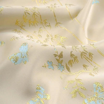 Butterfly Bamboo Brocade Fabric: 59"W Tibetan Style Drapery