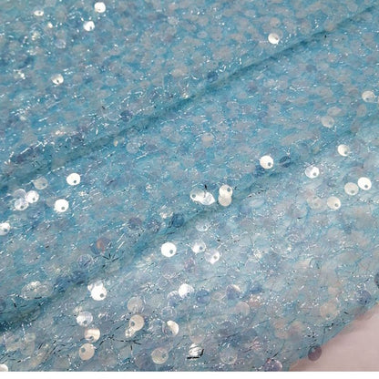 Gradient Sequin Lace Fabric: Colorful Beaded Symphony, 49"W