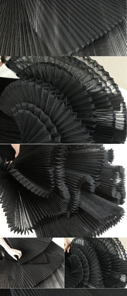 Pleated Hard Yarn Tulle Fabric: 63" Wide Designer Material