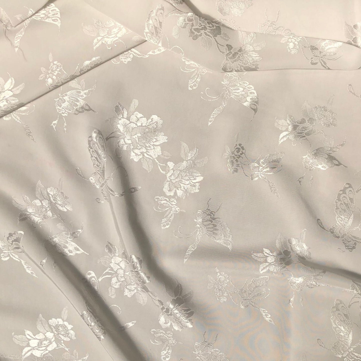 Butterfly Jacquard Satin Damask Fabric - 59" Wide Rayon Sewing Fabric