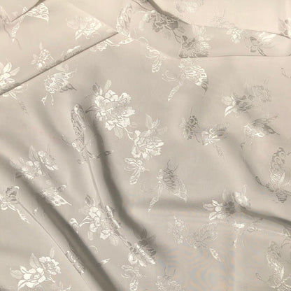 Butterfly Jacquard Satin Damask Fabric - 59" Wide Rayon Sewing Fabric