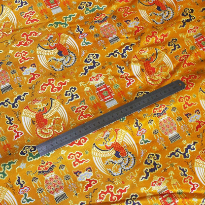Peacock Lantern Brocade Fabric: 58"W Chinese Rayon Sewing Material
