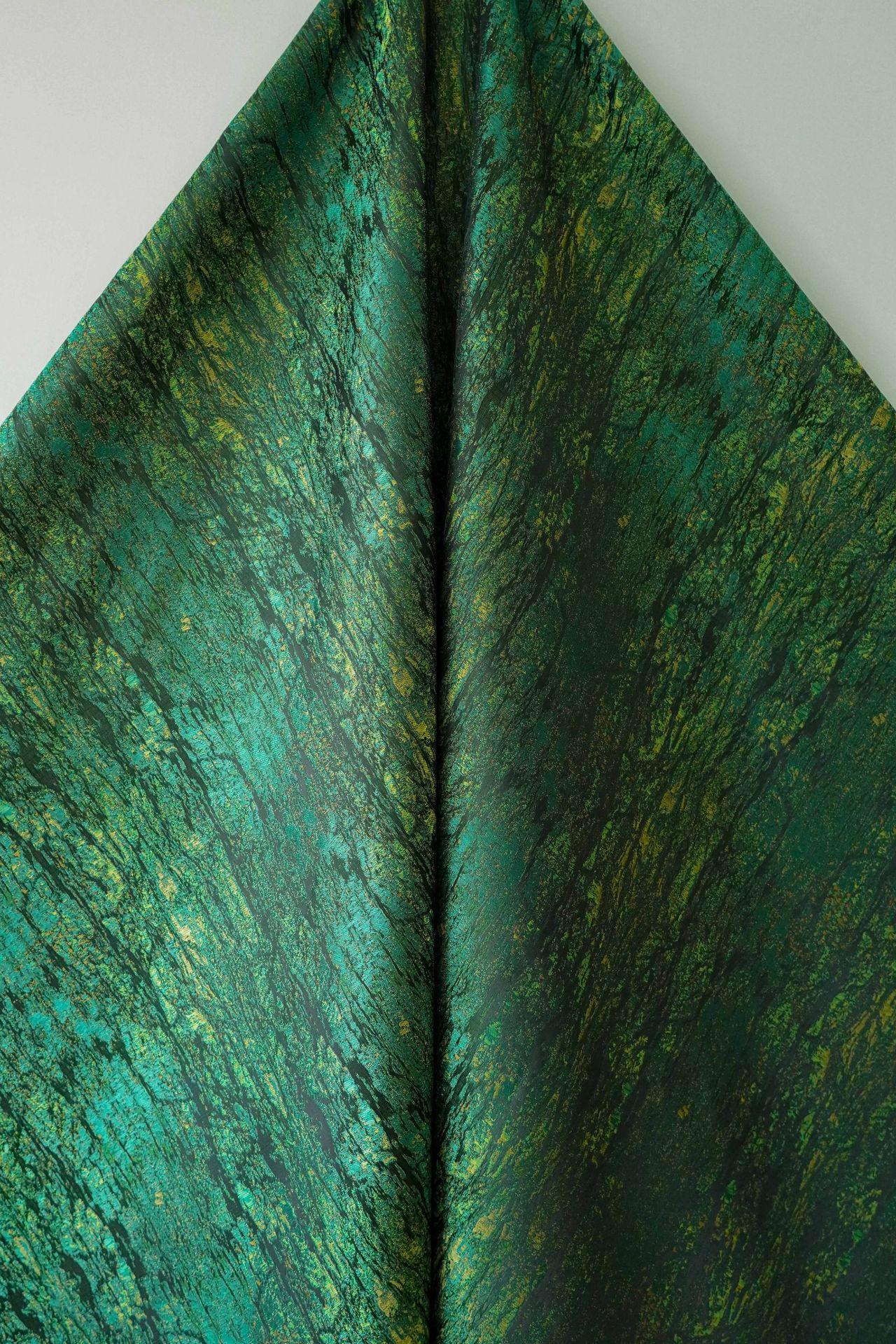 Jacquard Damask Fabric: Retro Palace Green Upholstery & Sewing