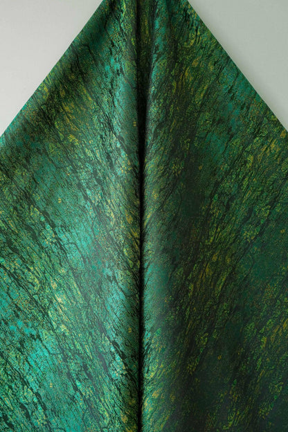 Jacquard Damask Fabric: Retro Palace Green Upholstery & Sewing