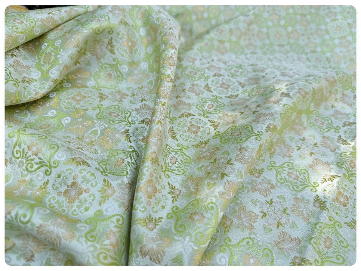 Dunhuang Baoxiang Brocade Fabric: 55"W Floral Upholstery, Costume, & Decor