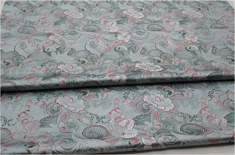 Tissu brocart de soie pivoine papillon : 150 cm de large, tissu de mariage chinois