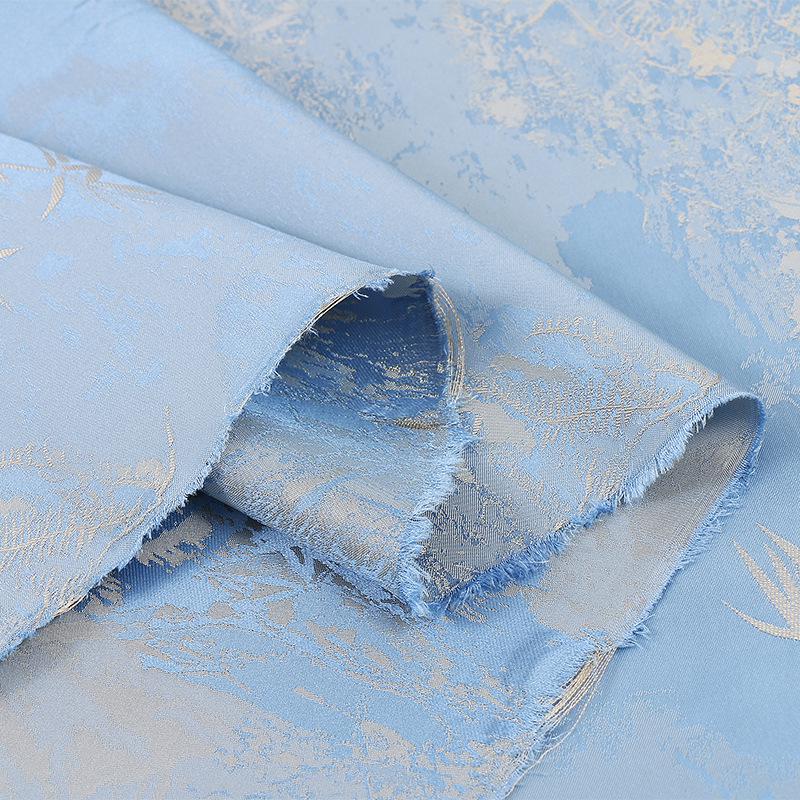 Two-Tone Jacquard Satin Fabric: 59"W Digital Print Gambiered Canton Gauze
