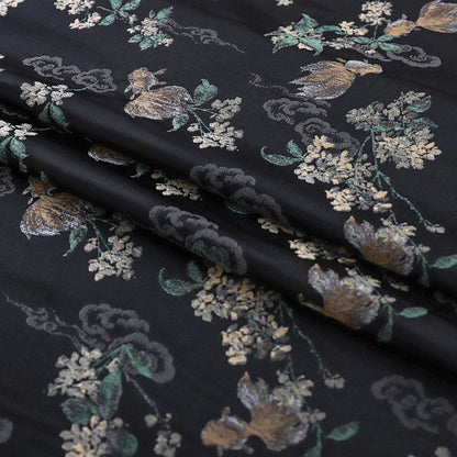Floral Silk Brocade Fabric: 59"W Upholstery, Costume, & Decor