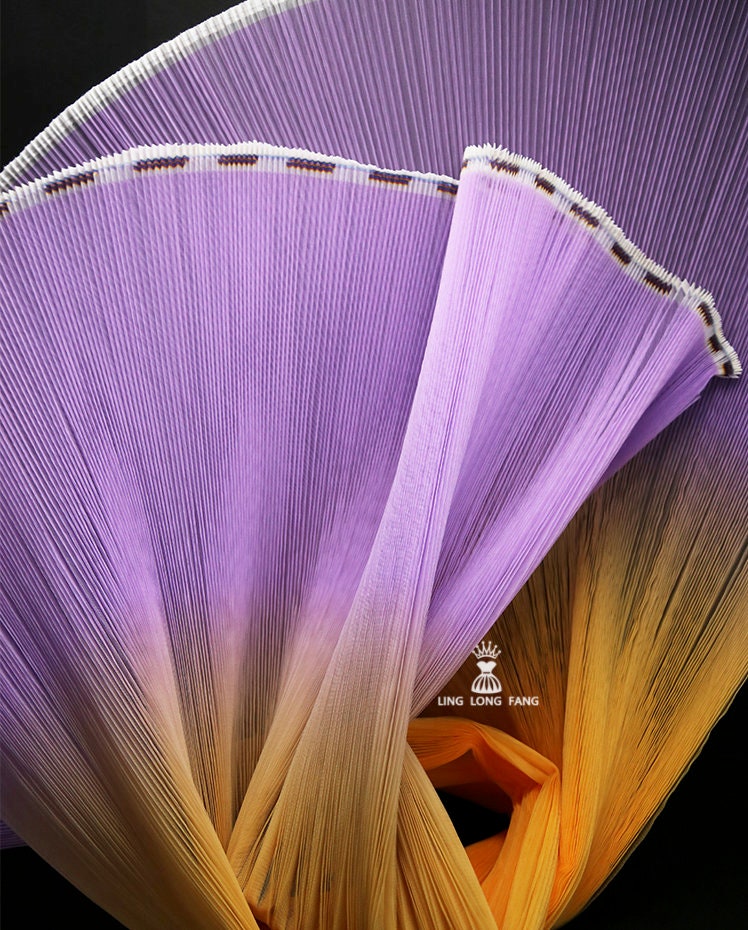 Pleated Hard Yarn Tulle Fabric: 59" Wide Designer Material