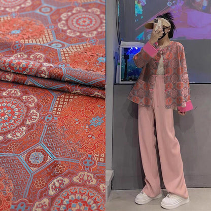 Tissu brocart Thangka de bon augure : Robes tibétaines de 57 pouces de large, sanctuaires