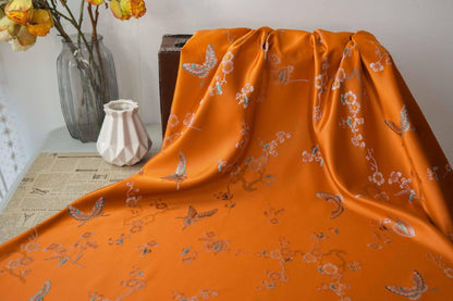 Butterfly Jacquard Brocade Fabric: Japanese Style Damask (By The Meter)