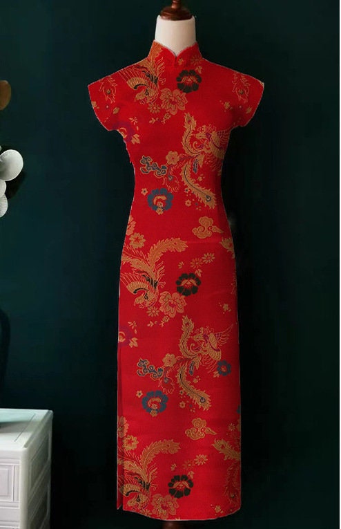 29.5"W Birds Fabric, A hundred birds are paying homage to a phoenix pattern Jacquard Satin Fabric, Upholstery, Quilting and Sewing fabric