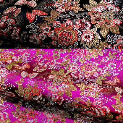 Butterfly Brocade Fabric: 45"W Silk Rayon Blend, Costume Decor