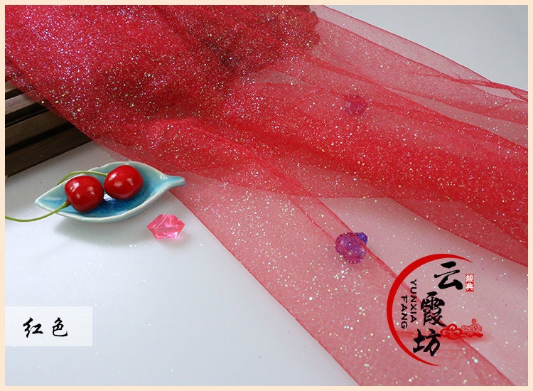 Glitter Mesh Fabric, Sequined Hard Tulle, 59" Wide, Costume Cosplay