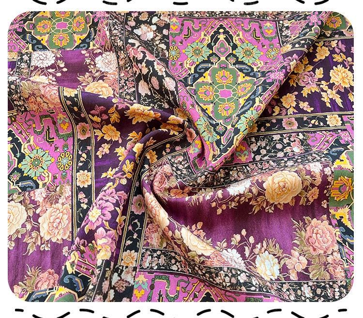 Tissu Tencel Ramie : imprimé kaléidoscope, matériel de couture - au mètre