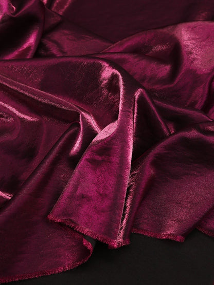 Glitter-Glazed Silk Satin Fabric: Gradient Silky Dress Material, 58" Wide