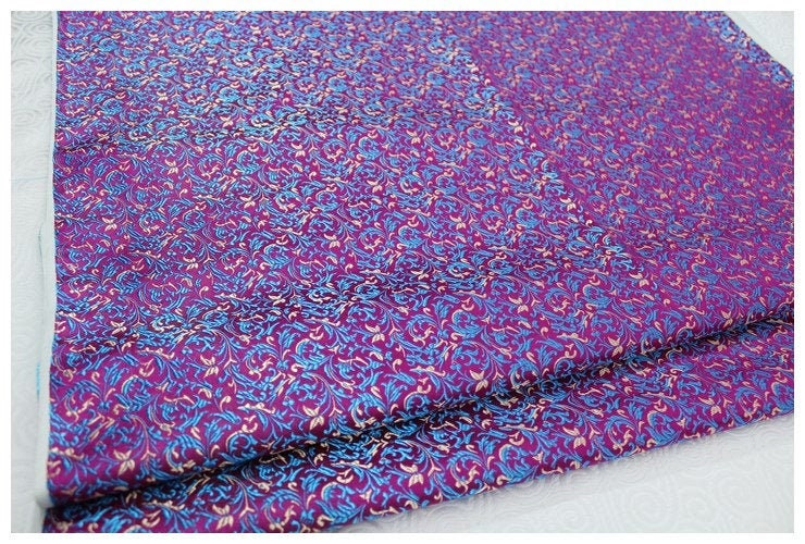 Tissu brocart métallisé à motif cachemire : jacquard chinois, 74 cm de large