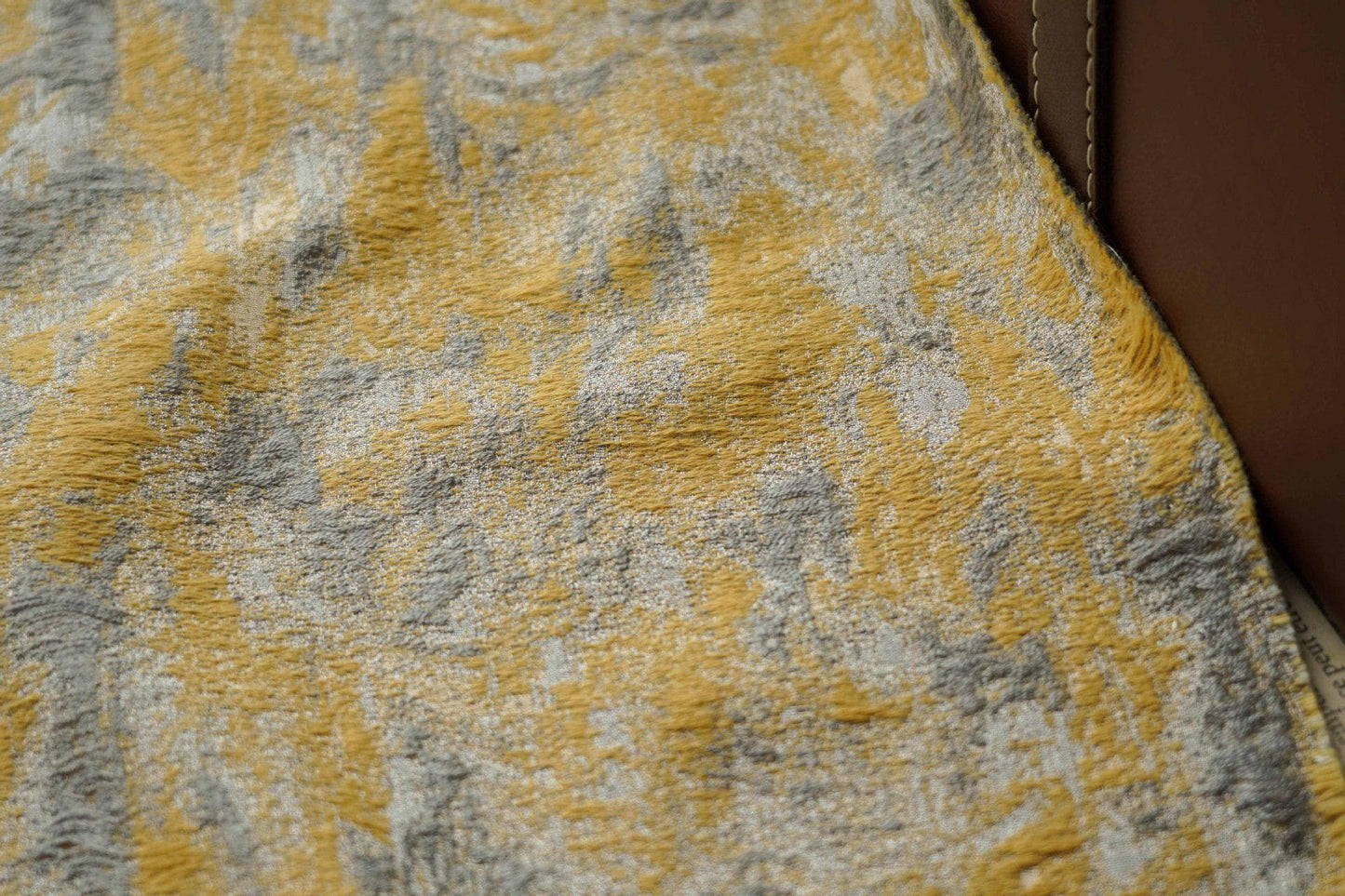 Gold Thread Jacquard Fabric: 3D Oil Painting Texture, 54" Wide