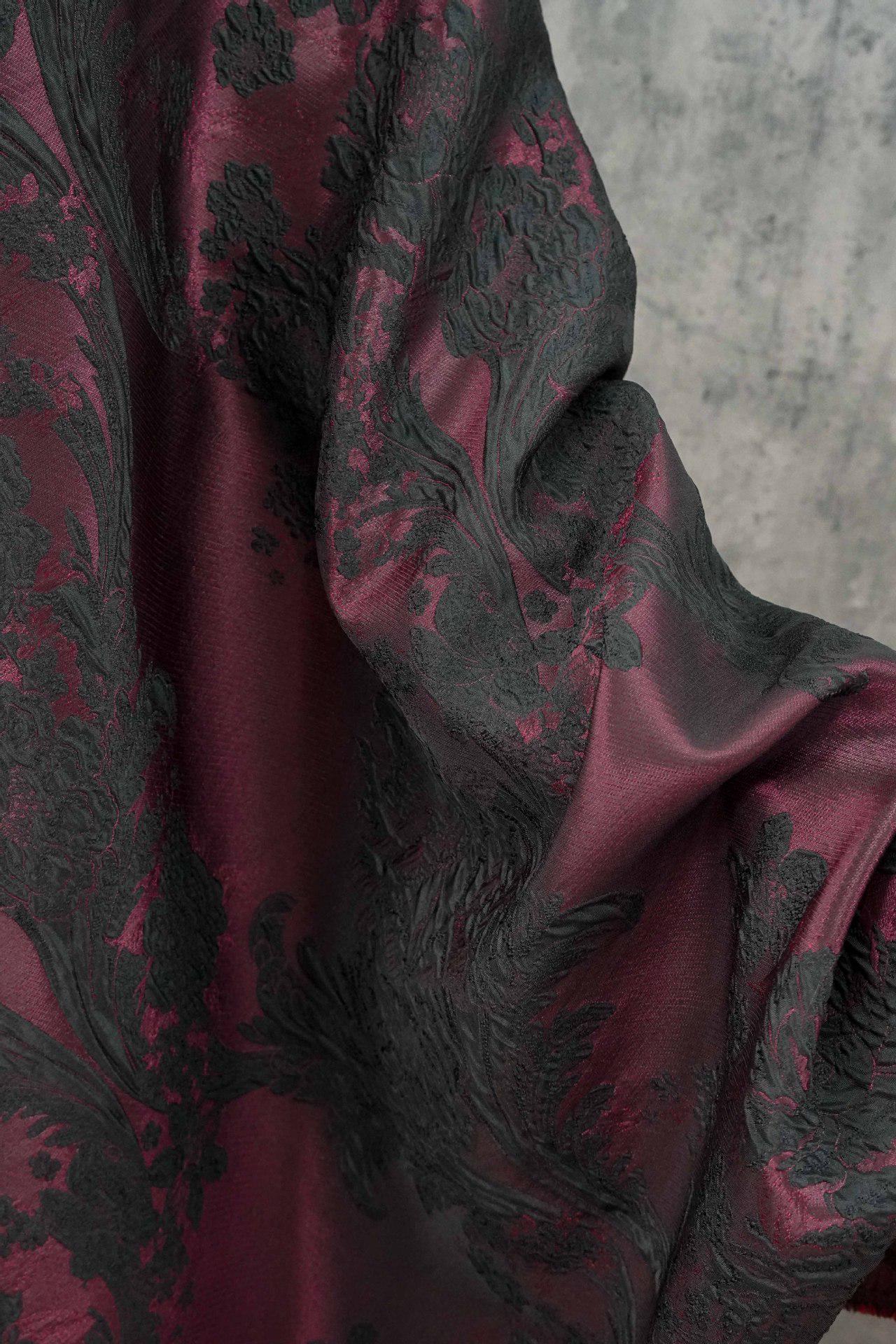 Embossed Vine & Floral Fabric: Upholstery, Costume, Decor - 55"W