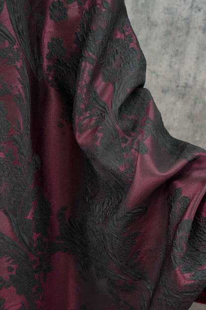 Embossed Vine & Floral Fabric: Upholstery, Costume, Decor - 55"W