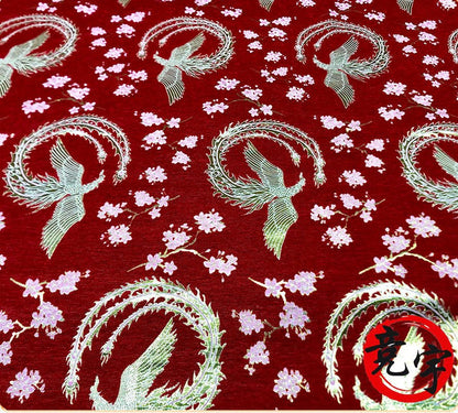 Phoenix Brocade Chenille Fabric: 59"W Jacquard Upholstery, Sewing By The Meter - Poppylollipop