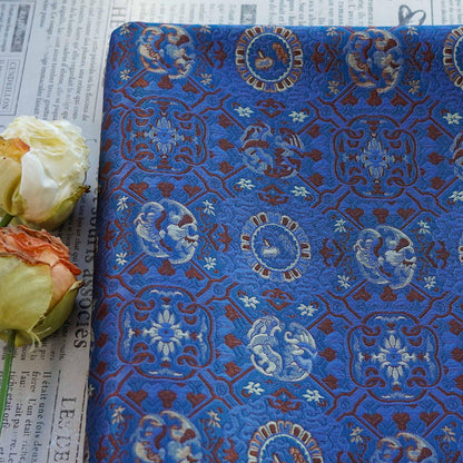 Tissu jacquard brocart Song, fil d'or, style tibétain, 165 cm de large