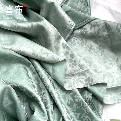 Floral Jacquard Satin Fabric: Two-Sided Yarn-Dyed Cosplay Costume Material