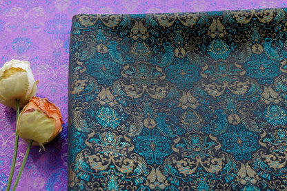 Banana Leaf & Lotus Pattern Jacquard Vest Fabric ��� New Chinese Style Song Broca"Wide