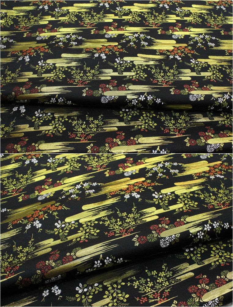 Cherry Blossom Jacquard Brocade Fabric: Japanese Silk Rayon Blend