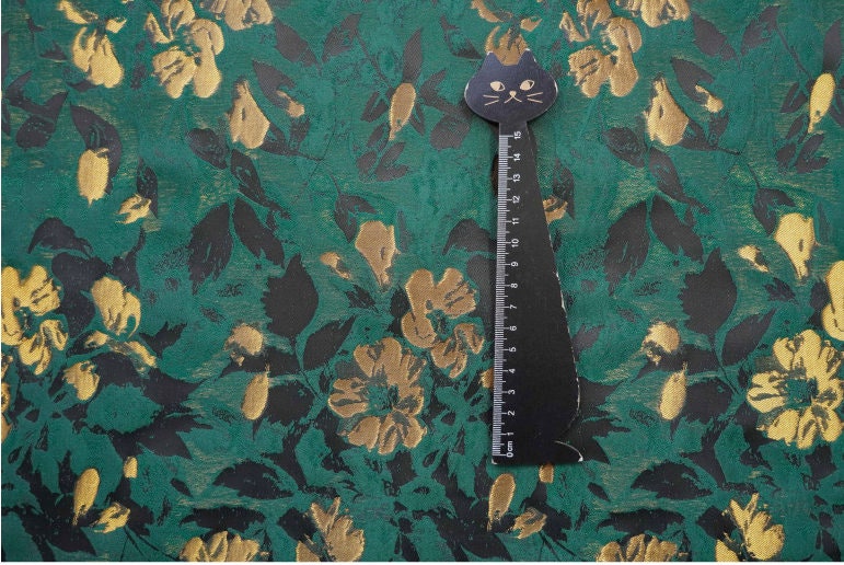 Victorian Floral Upholstery Fabric: 3D Rayon Polyester, 61" Wide