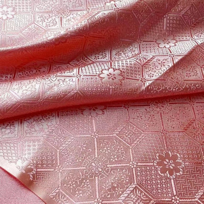 Bao Xianghua Brocade Fabric: Silver Satin, 29.5" Wide, Upholstery & Sewing