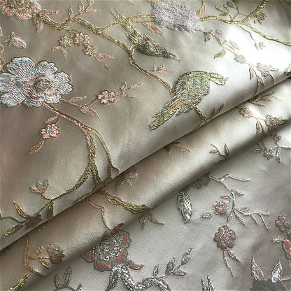 Metallic Brocade Fabric: Damask Jacquard Satin, 59"W, Upholstery & Sewing