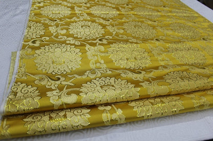 Floral Jacquard Brocade Fabric: Chinese Mongolian Style (29.5" Wide)