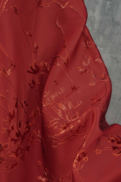 Embossed Gold Thread Floral Jacquard Fabric ��� Festive & Elegan"W