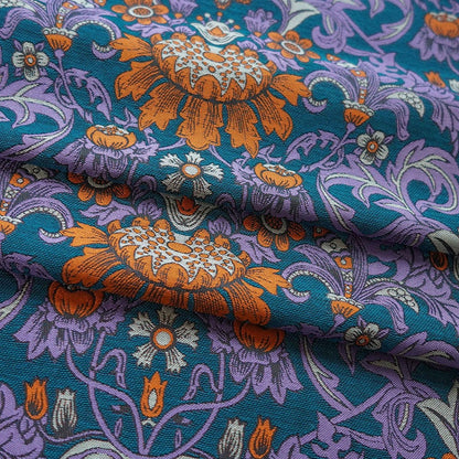 Floral Jacquard Fabric: Ancient Colors 3D Texture, 59"W
