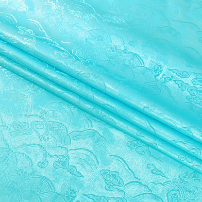 Ocean Waves Silk Rayon Brocade Fabric: Upholstery, Costume, Decor (29.5" Wide)
