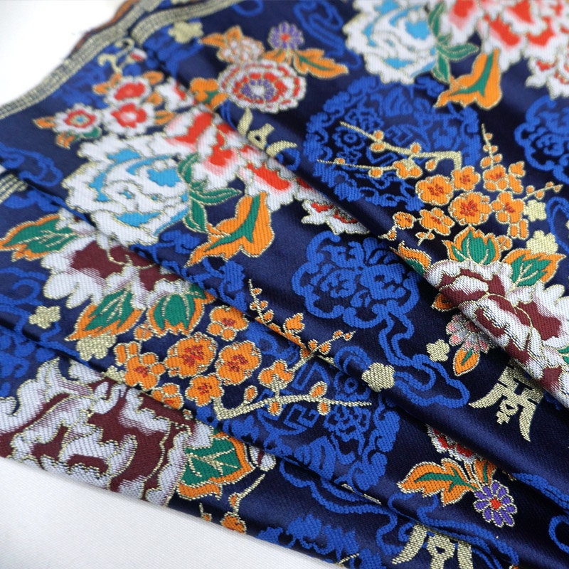 Floral Silk Brocade Fabric: 29"W Chinese Wedding Fabric By The Meter