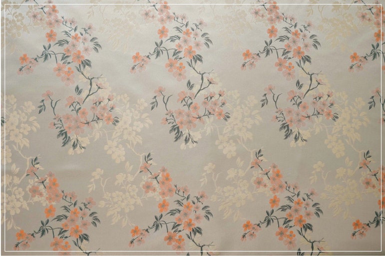 Floral Print Satin Fabric: Soft Polyester Material, 65" Wide