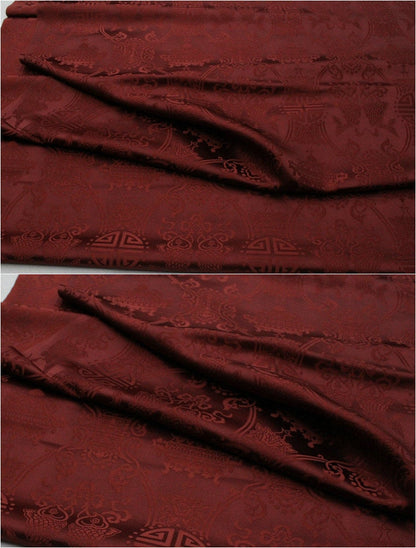 Brocart de soie chinois : motif double Poissons, ameublement et costumes