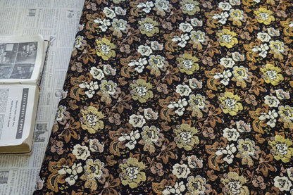 Baroque Jacquard Fabric: Gold Woven Palace Style Material - 59"W